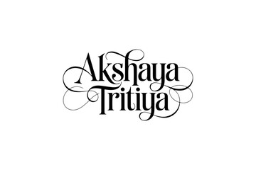 Happy Akshaya Tritiya Decorative Script Typography Festival Design