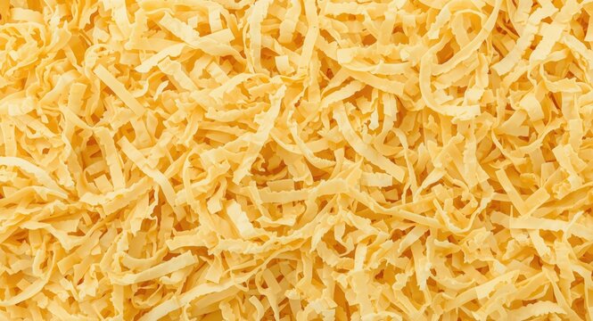 Close up of shredded cheese texture background with soft daylight and minimal design