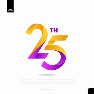 25th anniversary colorful gradient corporate logotype with modern minimal number design