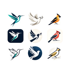 Fototapeta premium Nature Bird Icon Pack Illustration on transparent background 