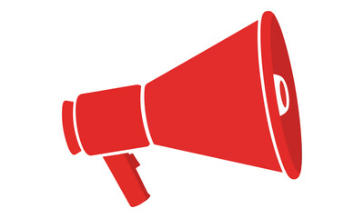 Red Megaphone Isolated on White Background 3D Illustration