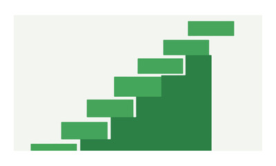 Conceptual Green Staircase Representing Growth and Business Success