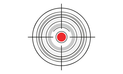 Target Bullseye with Red Center and Crosshair Icon