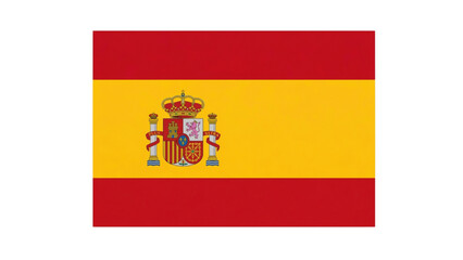 Fototapeta premium Vibrant national banner of Spain, featuring distinctive red and yellow stripes and the official coat of arms, symbolizing rich history, culture, and national identity