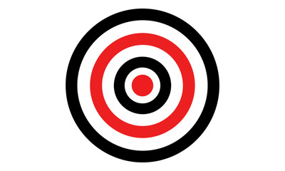 Red and Black Bullseye Target Icon on White Background