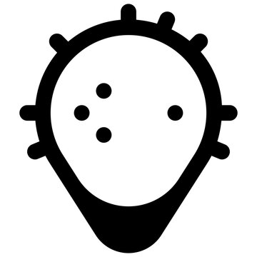 Nopal. Outlined stroke vector icon with black-filled details.