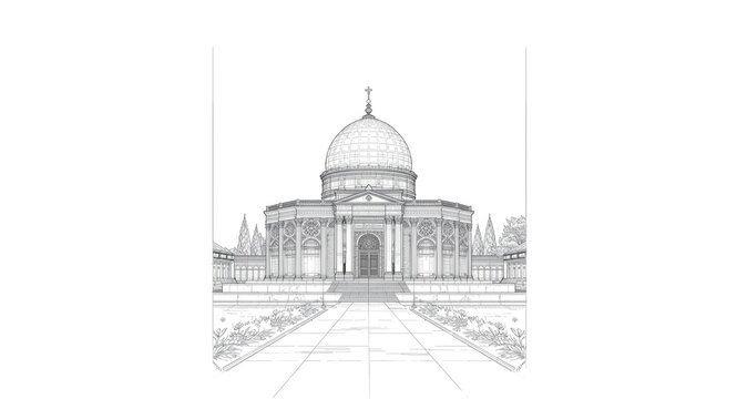 Architectural sketch of the sacred Solomonic Temple scene