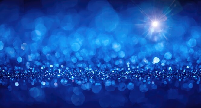 Elegant royal awards background with blue glitter particles and bright bokeh shine for premium luxury design