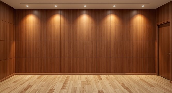 Custom wall paneling with acoustic wood for improved sound quality