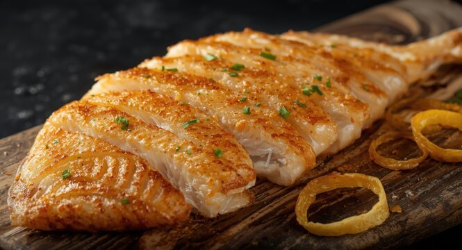 Basa fillet sliced thin and fried as crispy chips