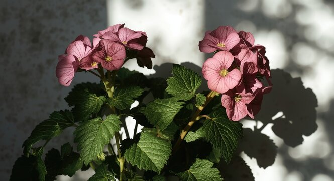 Backdrop illustrating fresh ageratum blossoms with subtle natural shadows