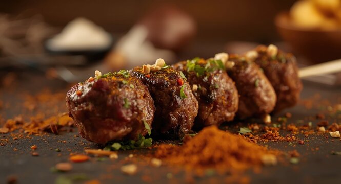 Pashtun inspired beef and chicken minced kebab with flavorful spices