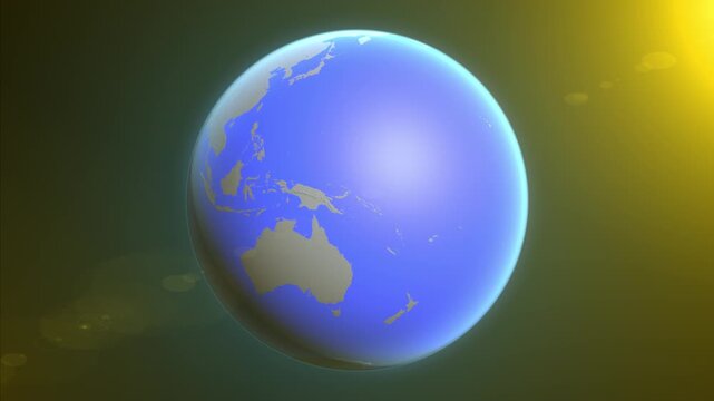 The animation shows a graphic representation of the earth and highlights the location and map of Tonga colored red.