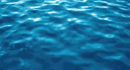 Obraz premium Calm rippling water overlay on a rich blue smooth background with soft shadows