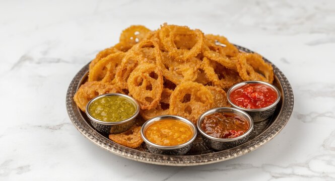 Popular Indian snack featuring crispy chaat papri and a variety of chutneys