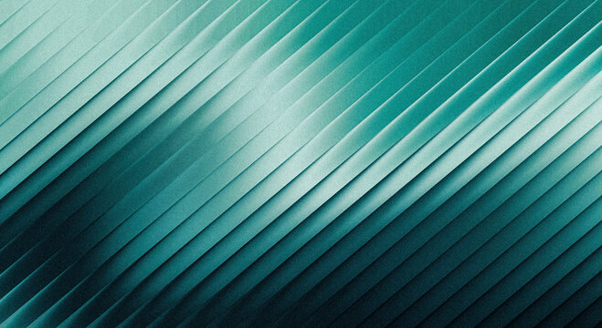 Abstract diagonal turquoise gradient pattern with dynamic light stripes creating modern geometric background