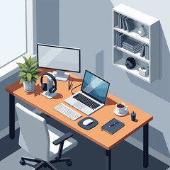 Fototapeta premium Modern Home Office Workspace