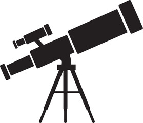 Vector telescope icon, astronomy symbol, black silhouette © Vector Hause