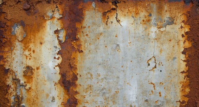 Coarse corroded conduit with layered rust and decay