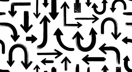 Collection of Hand Drawn Arrows in Various Directions.