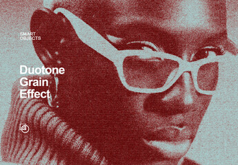 Duotone Grain Halftone Effect Mockup