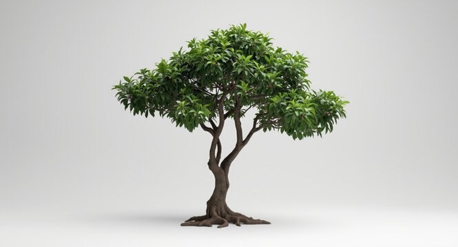 Burma sal tree against a minimalistic white studio backdrop
