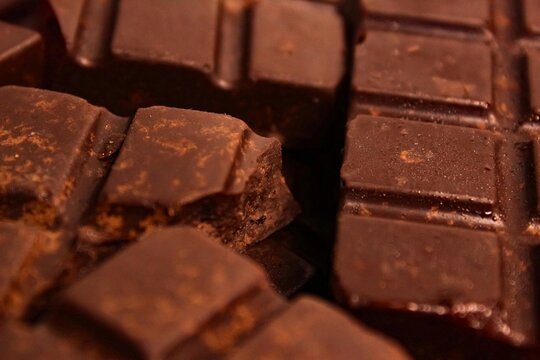 close up of chocolate chunks