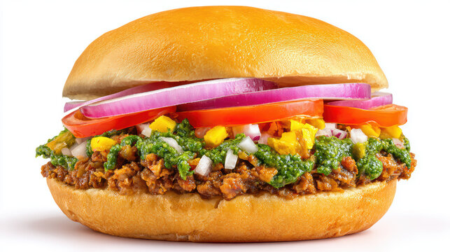 indian dabeli potato filling in bun with spices