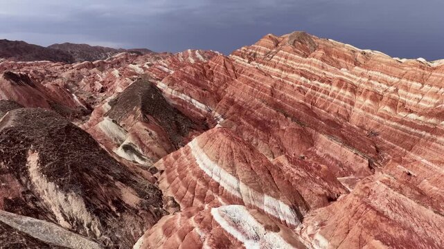 Aerial View of Colorful Danxia Landform in China
