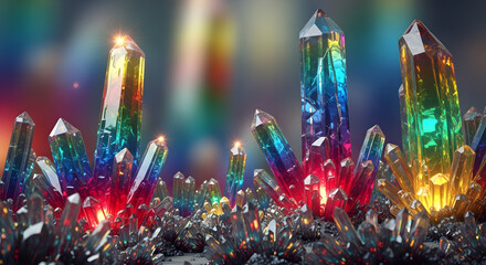 Iridescent Crystal Mineral Abstract Background