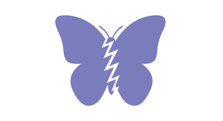 Obraz premium Purple Butterfly Icon Graphic Design Element.