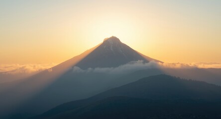 Early daybreak scene at a mountain revered in religious history and scripture