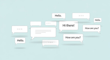 Collection of Speech Bubbles with Text Messages. © cici caesar