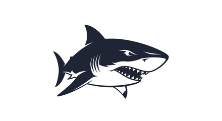 Shark Head Side View Illustration.