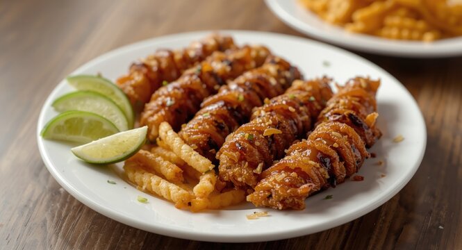 Deliciously cooked pan fried gyros plated on white dish