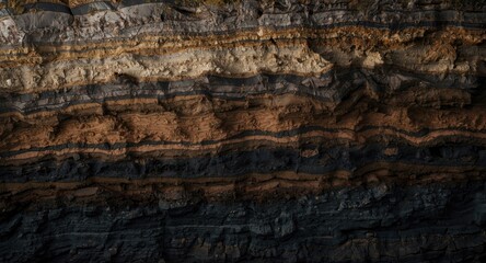Fototapeta premium Stratigraphic soil layering illustration for geological study