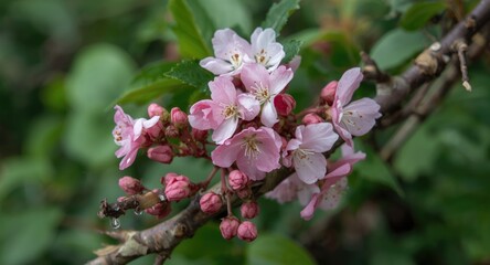Charming bloom clusters adorning thorny blackberry limbs