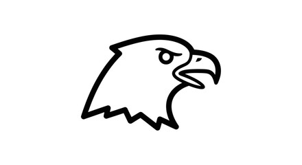 Fototapeta premium Simple Black Line Drawing of Eagle Head.