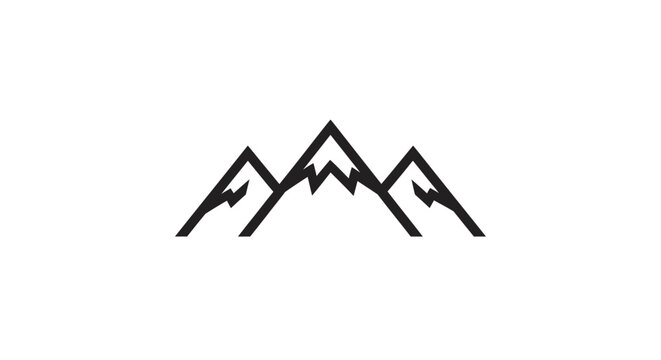 Simple Black Mountain Peaks Illustration Design.