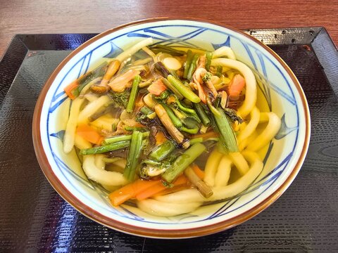 山菜がたっぷり入ったあんかけうどん