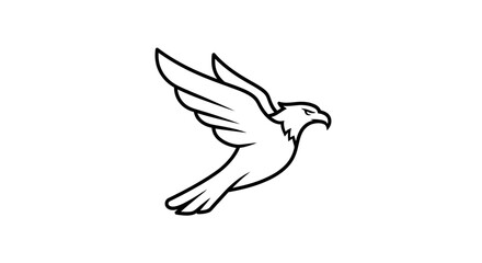 Fototapeta premium Simple Line Drawing of Eagle in Flight.