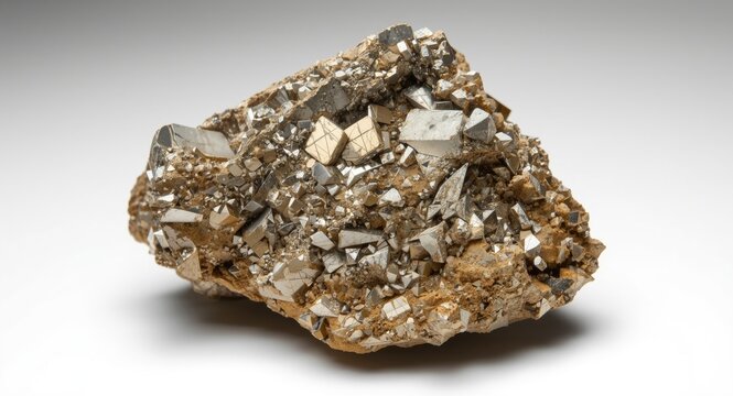Close up of pentlandite nickel sulfide ore displayed on clean white surface featuring key mining locations