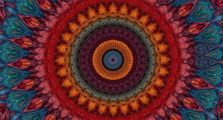 Obraz premium Detailed floral mandala with vibrant hues and artistic complexity