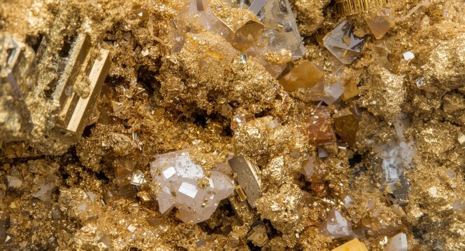 Detailed texture analysis of gold antimony ore showing quartz mica feldspar and sulfides