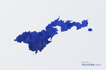 American Samoa Map - Polygon Style Vector Illustration in Deep Blue Gradient, Low Poly Geometric Design, Clean Silhouette Isolated on White Background for Infographics. © Whatever