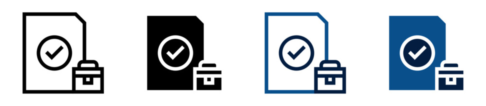 Iconos de documento empresarial aprobado. Aprobaci&oacute;n corporativa, validaci&oacute;n empresarial, gesti&oacute;n administrativa, confirmaci&oacute;n profesional. Ilustraci&oacute;n vectorial