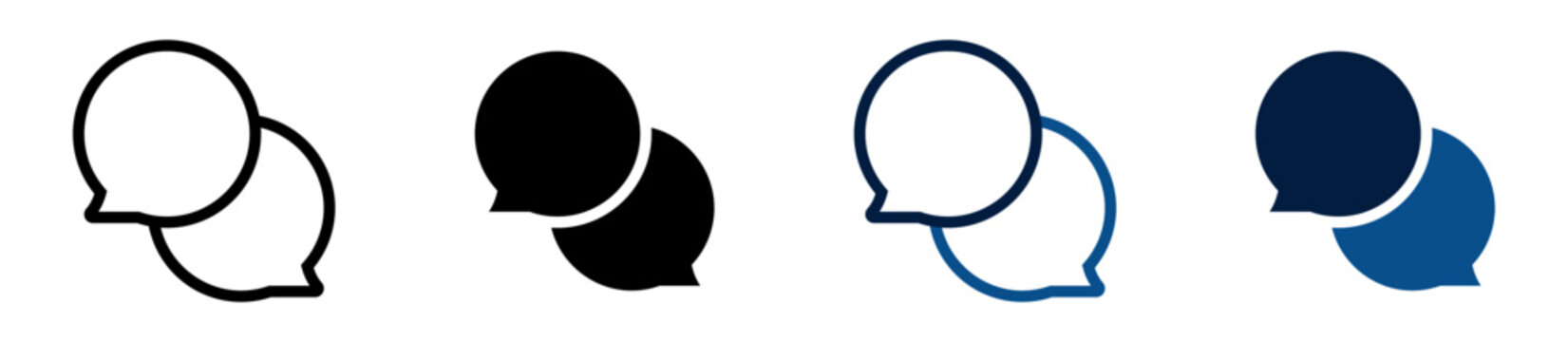 Iconos de chat. Dos globos de mensaje conectados, conversaci&oacute;n digital, interacci&oacute;n social, mensajer&iacute;a instant&aacute;nea, comunicaci&oacute;n online. Ilustraci&oacute;n vectorial