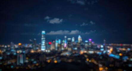 Fototapeta premium brightly illuminated city skyline showing vibrant night architecture