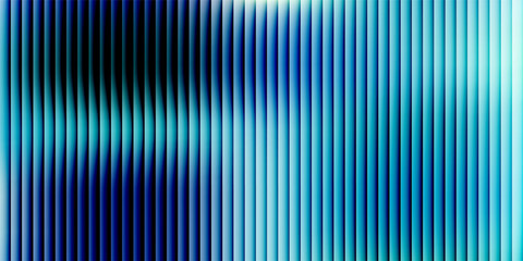 Glass green ribbed texture background with vertical fluted gradient pattern and abstract 3D lines in blue light design © sara