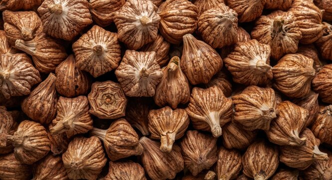 Detailed textures and surface patterns on seed pods from the Kigelia africana tree